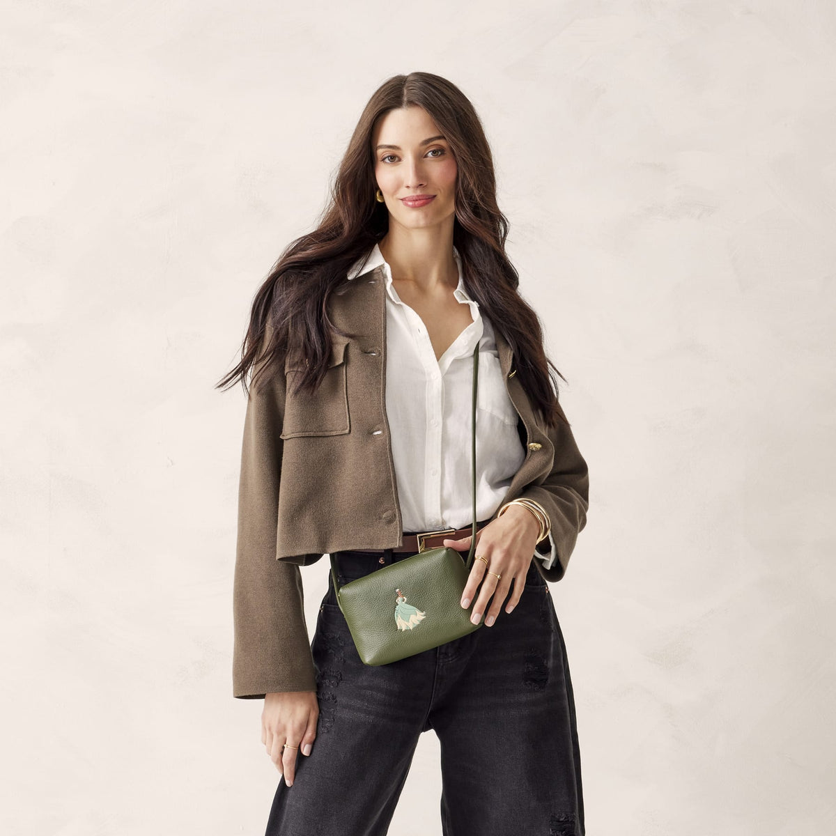 Disney Blake Crossbody Bag in Tiana on Bronze Green