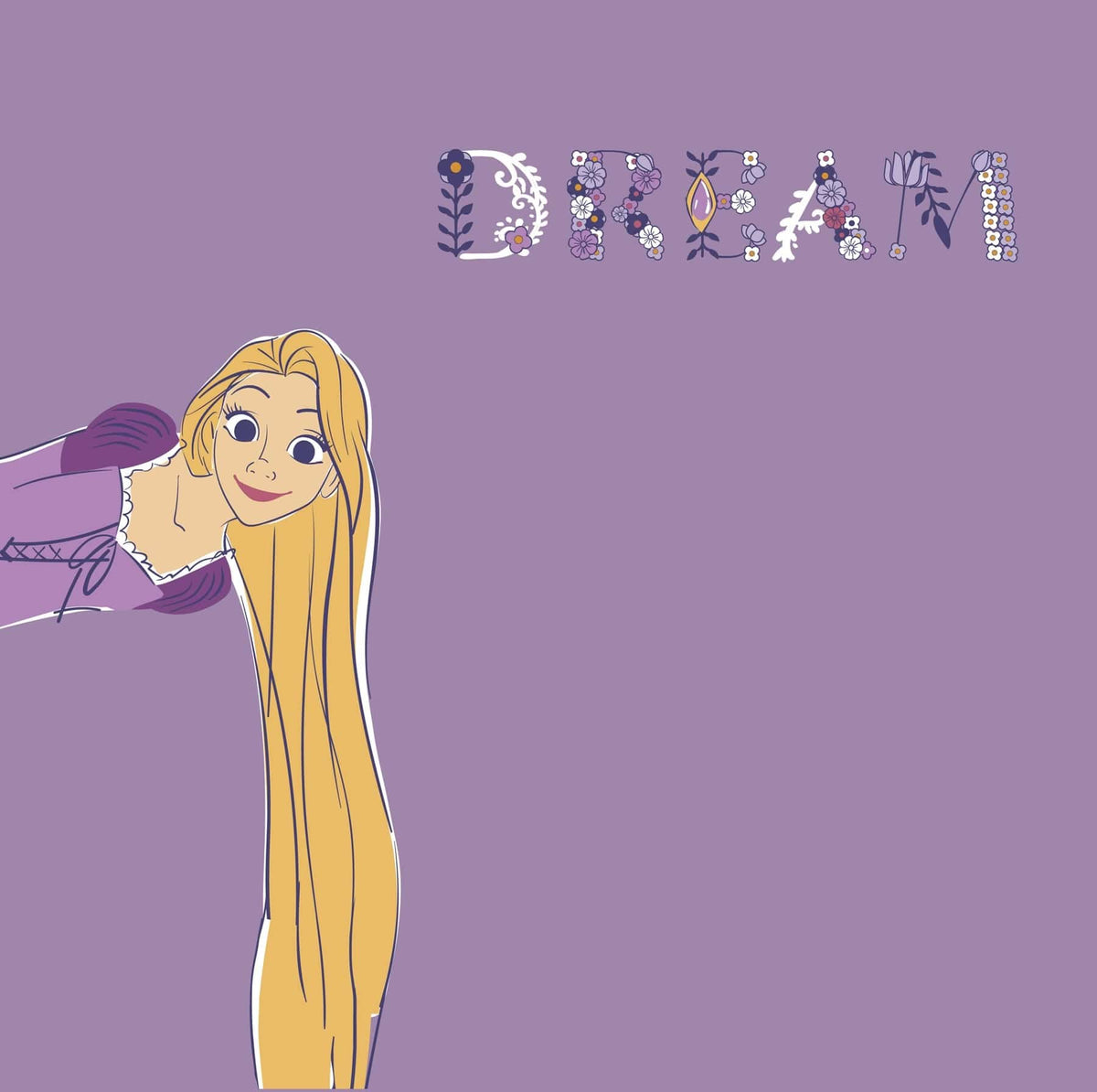 Disney Tab Wallet in Rapunzel on Purple Rhapsody