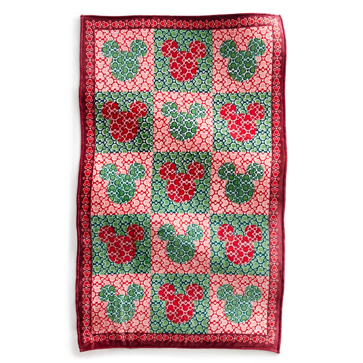 Disney Plush Throw Blanket in Mickey Mouse Kaleidoscope Holiday