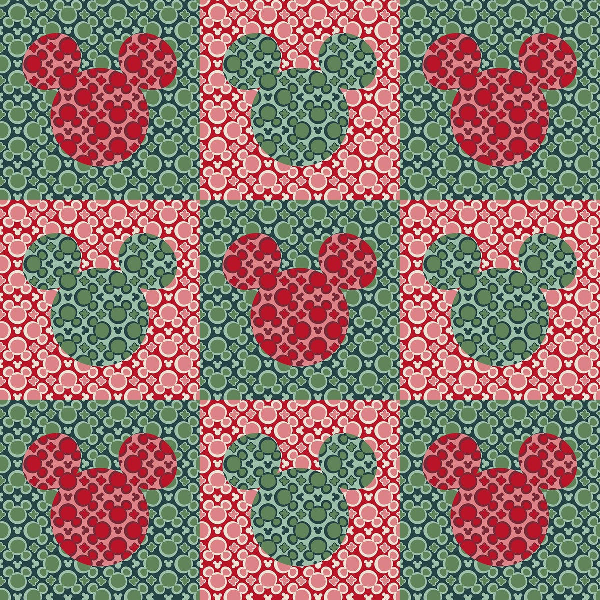 Disney Plush Throw Blanket in Mickey Mouse Kaleidoscope Holiday