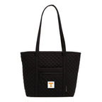 Small Vera Tote-Black with University of Tennessee-Image 1-Vera Bradley