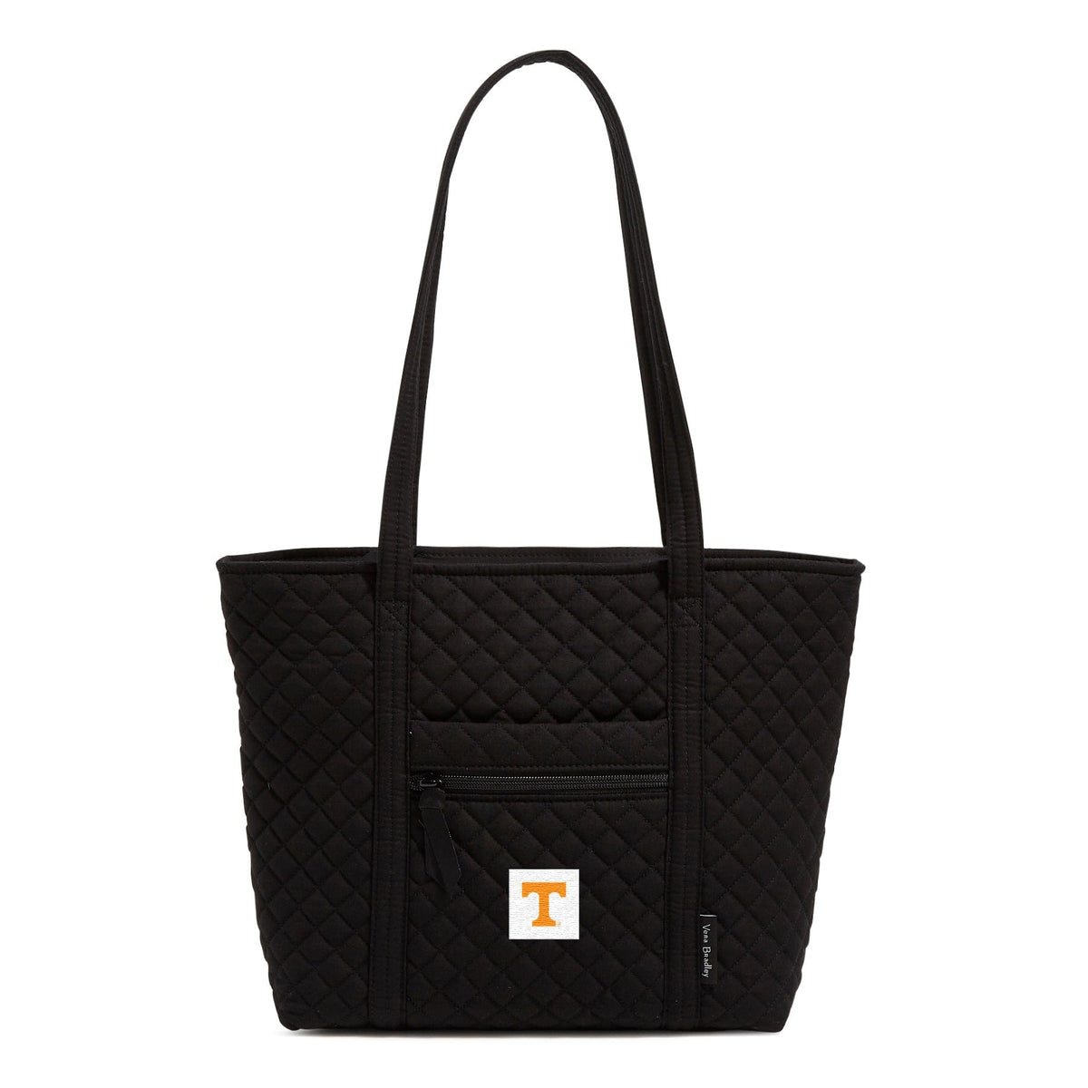 Small Vera Tote-Black with University of Tennessee-Image 1-Vera Bradley