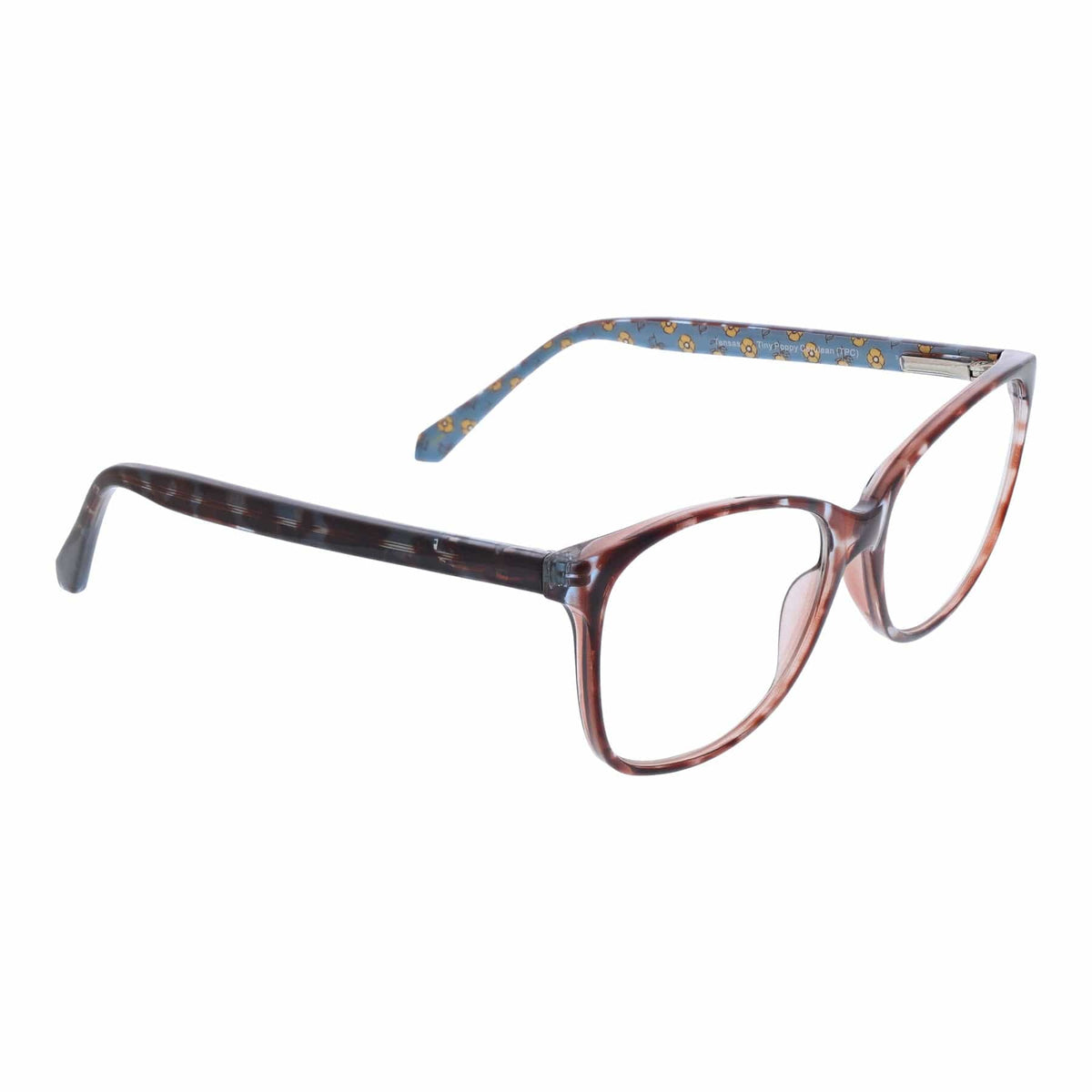 Tensas Blue Light Reader Glasses in Tiny Poppy Cerulean