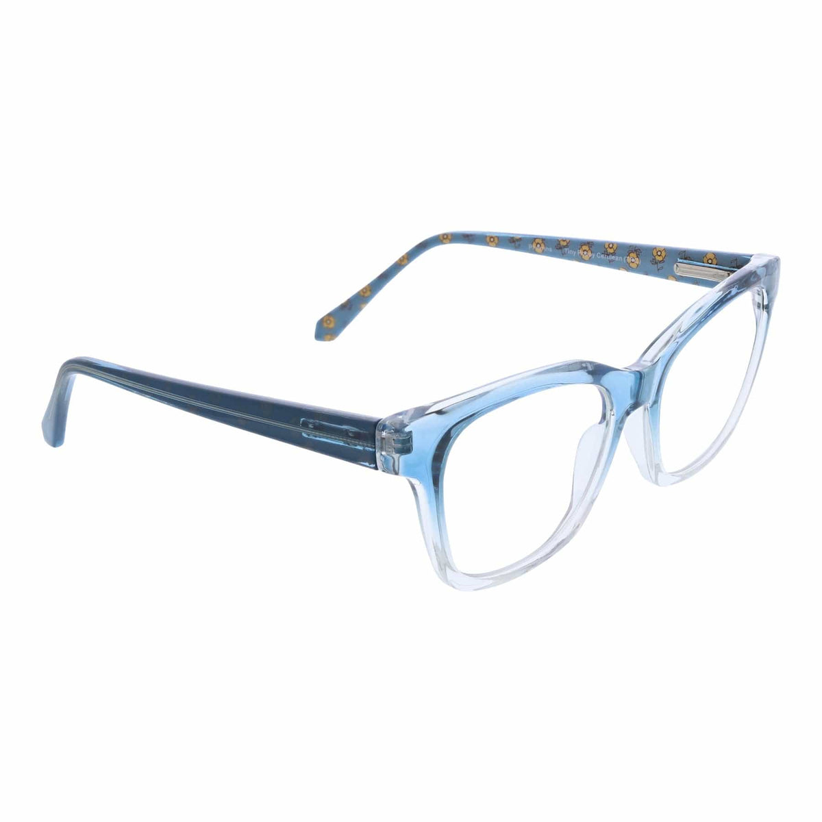 Pherrins Blue Light Reader Glasses in Tiny Poppy Cerulean