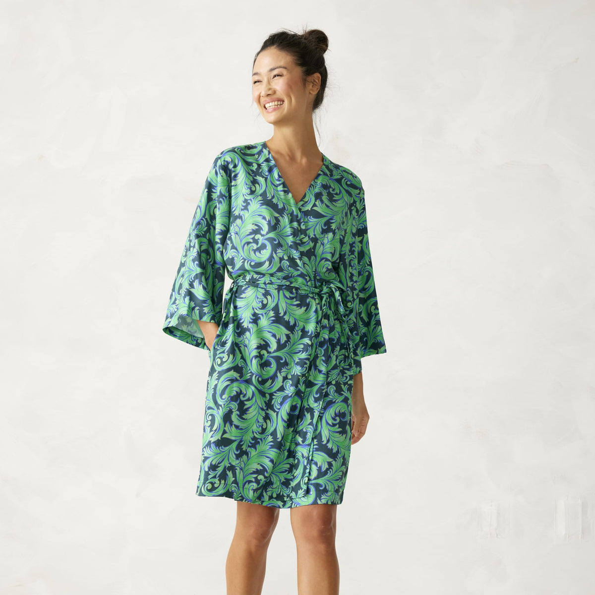 Wicked Woven Robe in Positively Green and Sea Moss