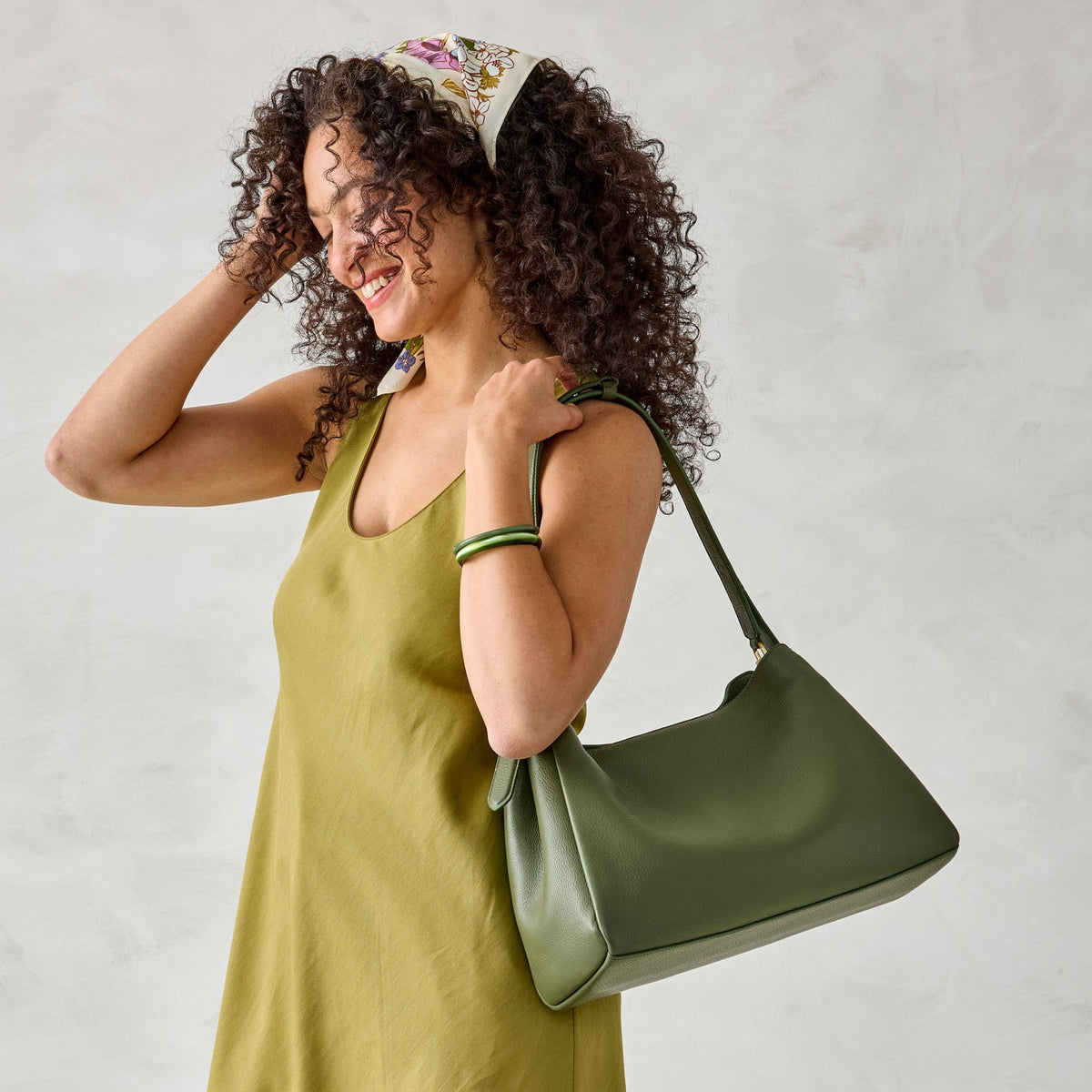 Frazier Shoulder Bag Purse in Bronze Green