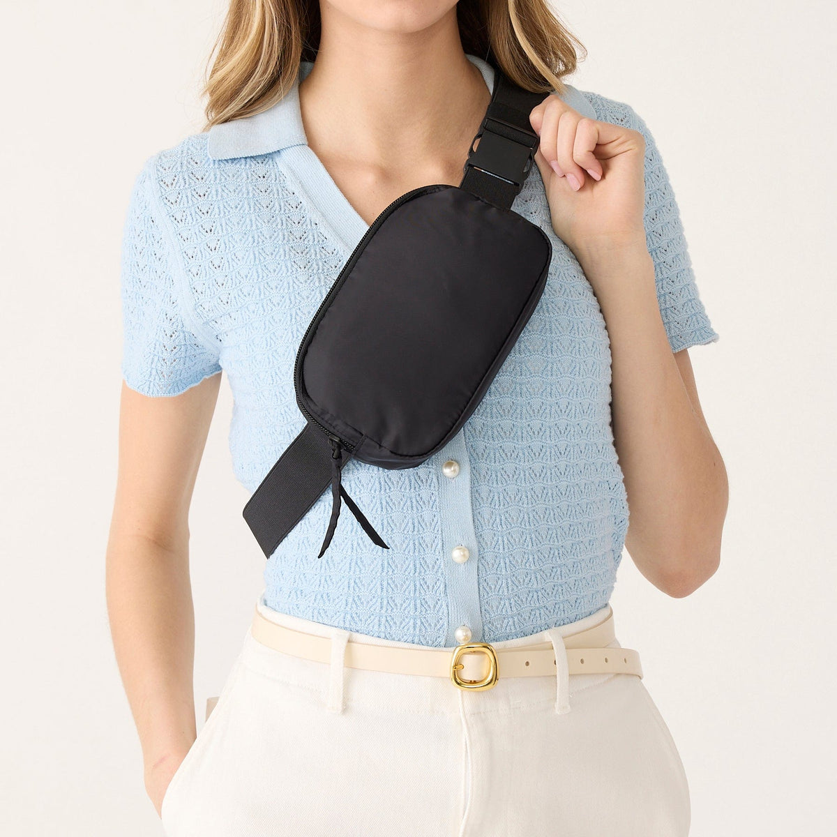 Woodward Small Belt Bag with Long Strap in Moonless Night