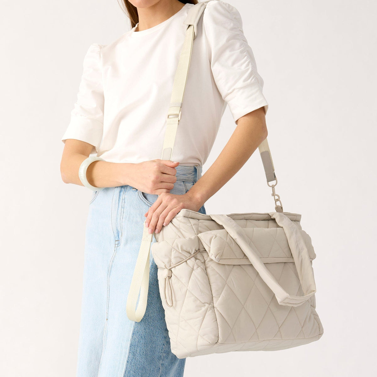 Welland Diaper Bag Tote in Pumice Stone