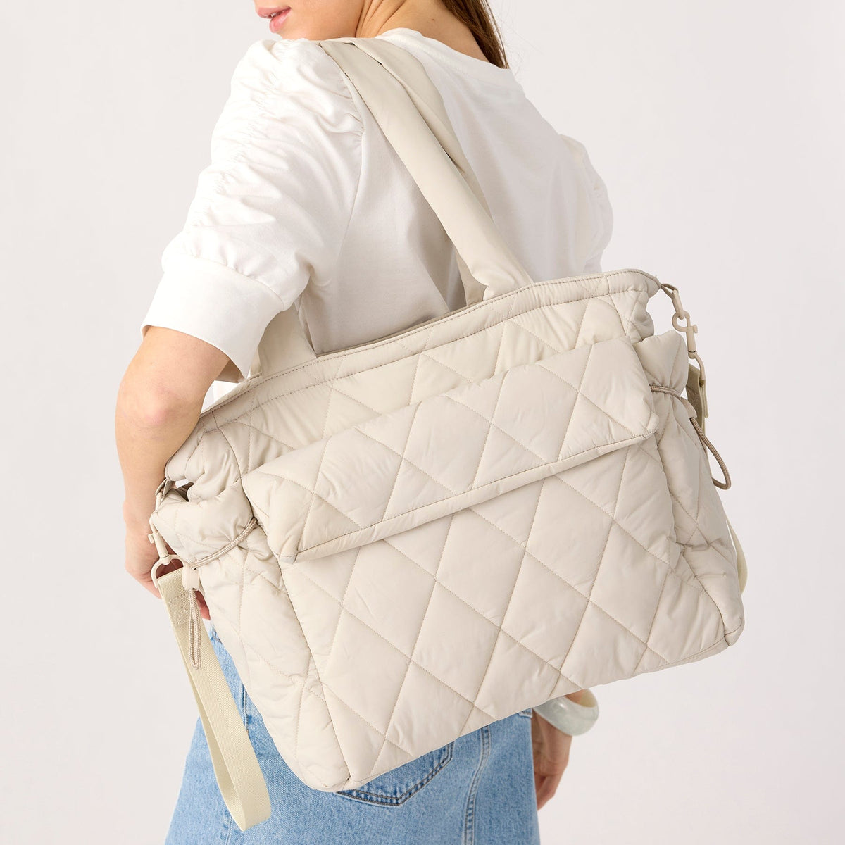 Welland Diaper Bag Tote in Pumice Stone