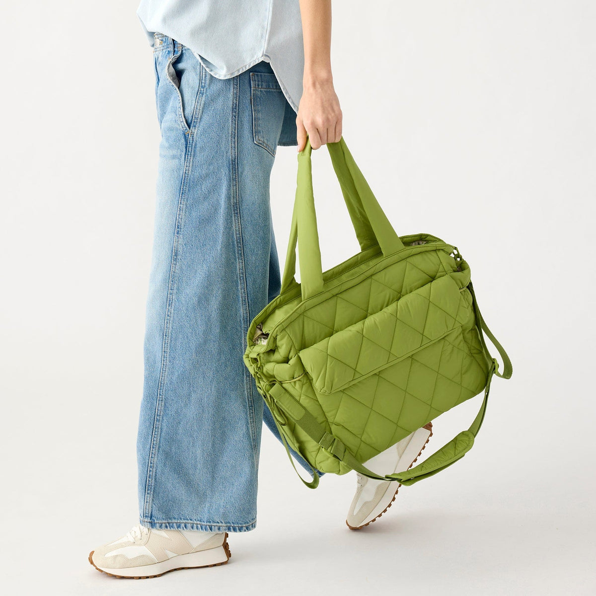 Welland Diaper Bag Tote in Spinach Green