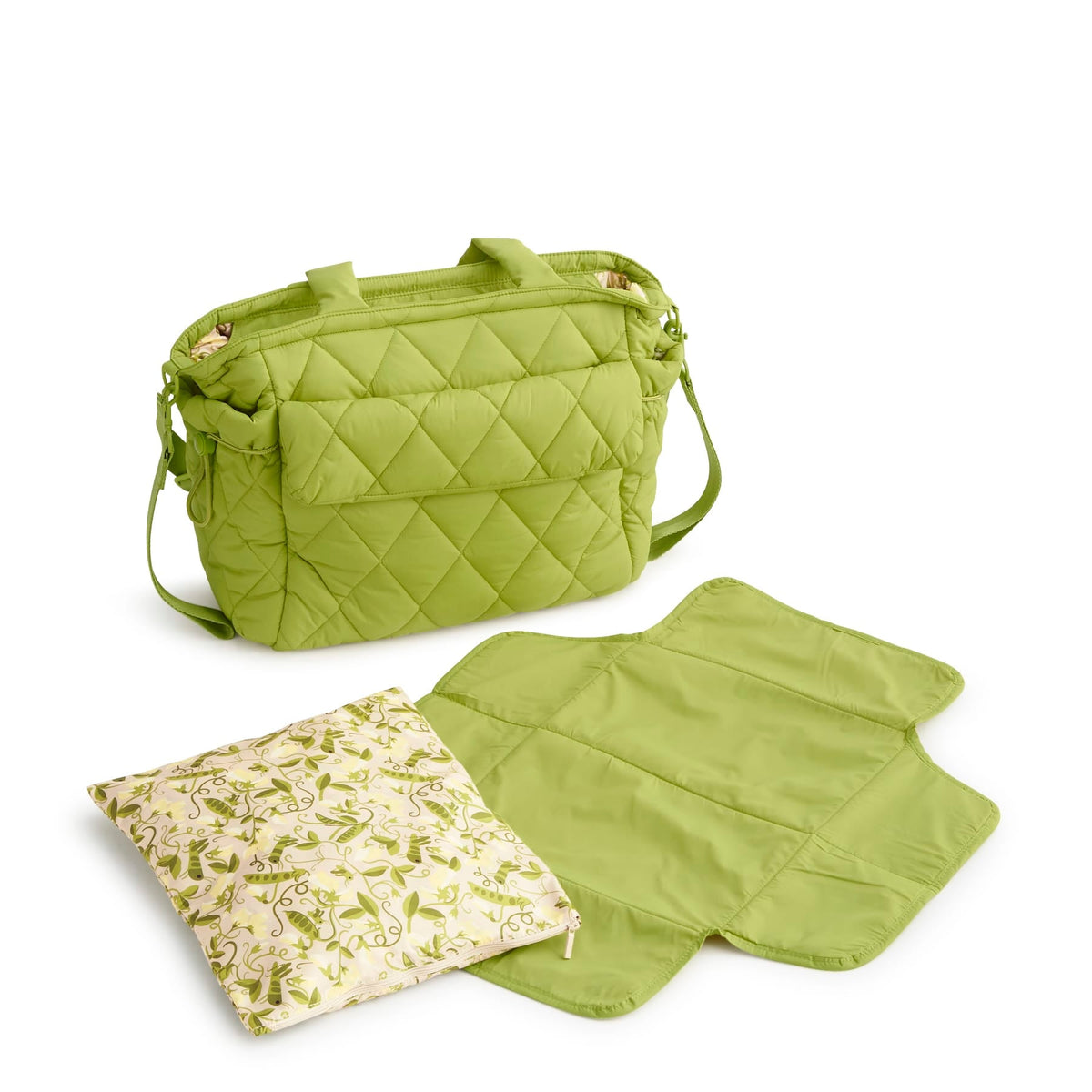 Welland Diaper Bag Tote in Spinach Green