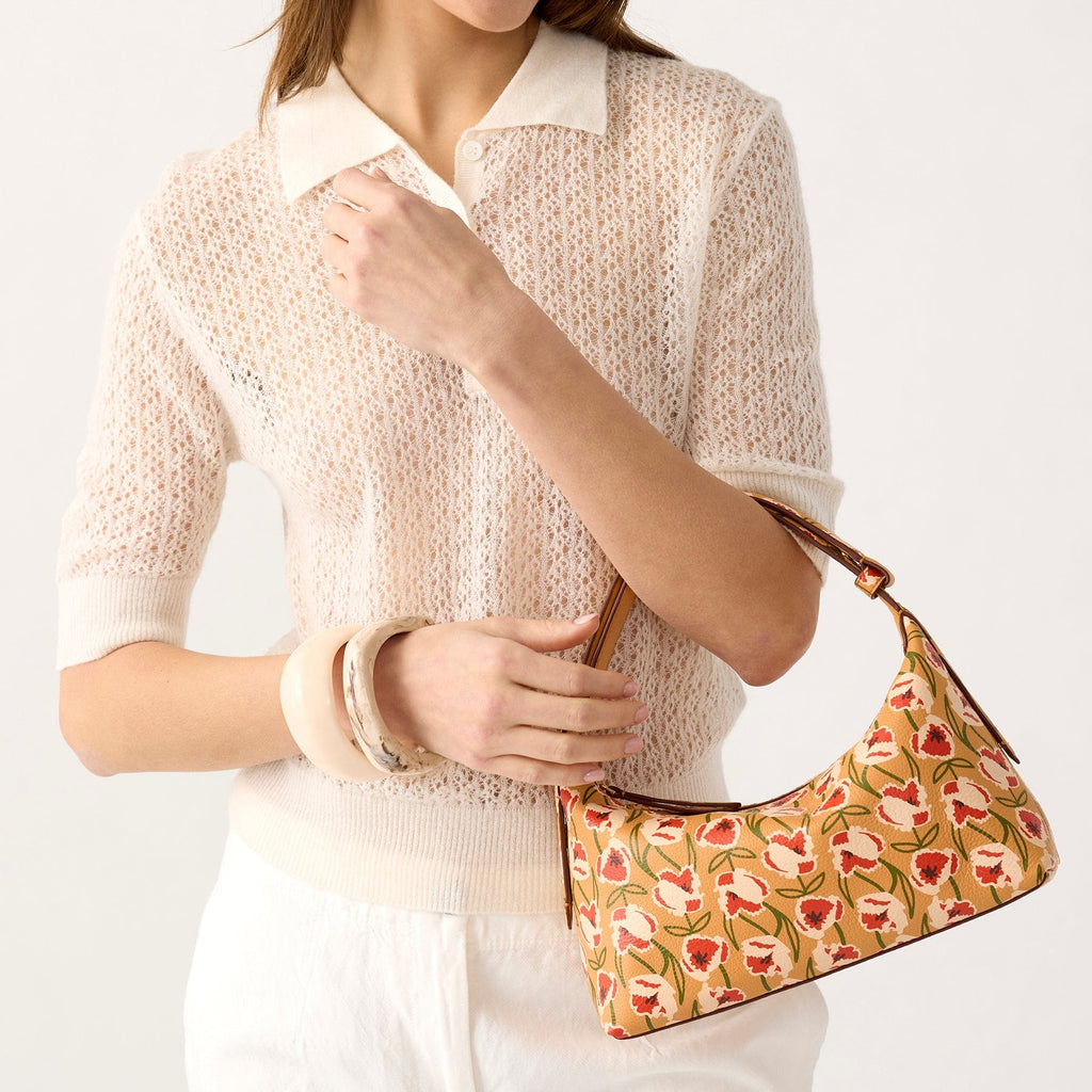 Roxbury Crescent Shoulder Bag in Curly Tulips