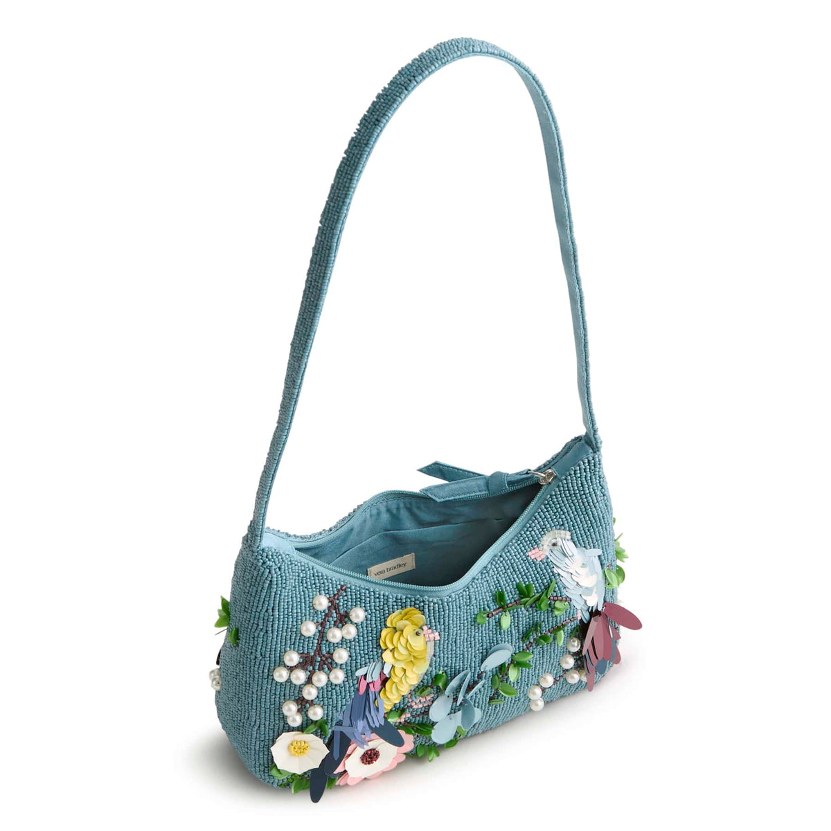 Mini Roxbury Crescent Shoulder Bag in Prairie Blooms Bluestone