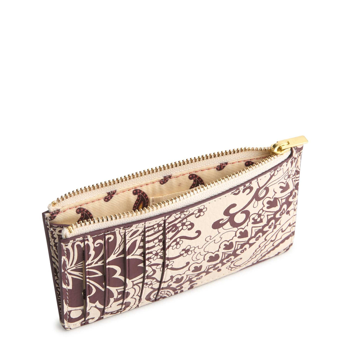Linear Card Case in Eclectic Paisley Cottage Cream