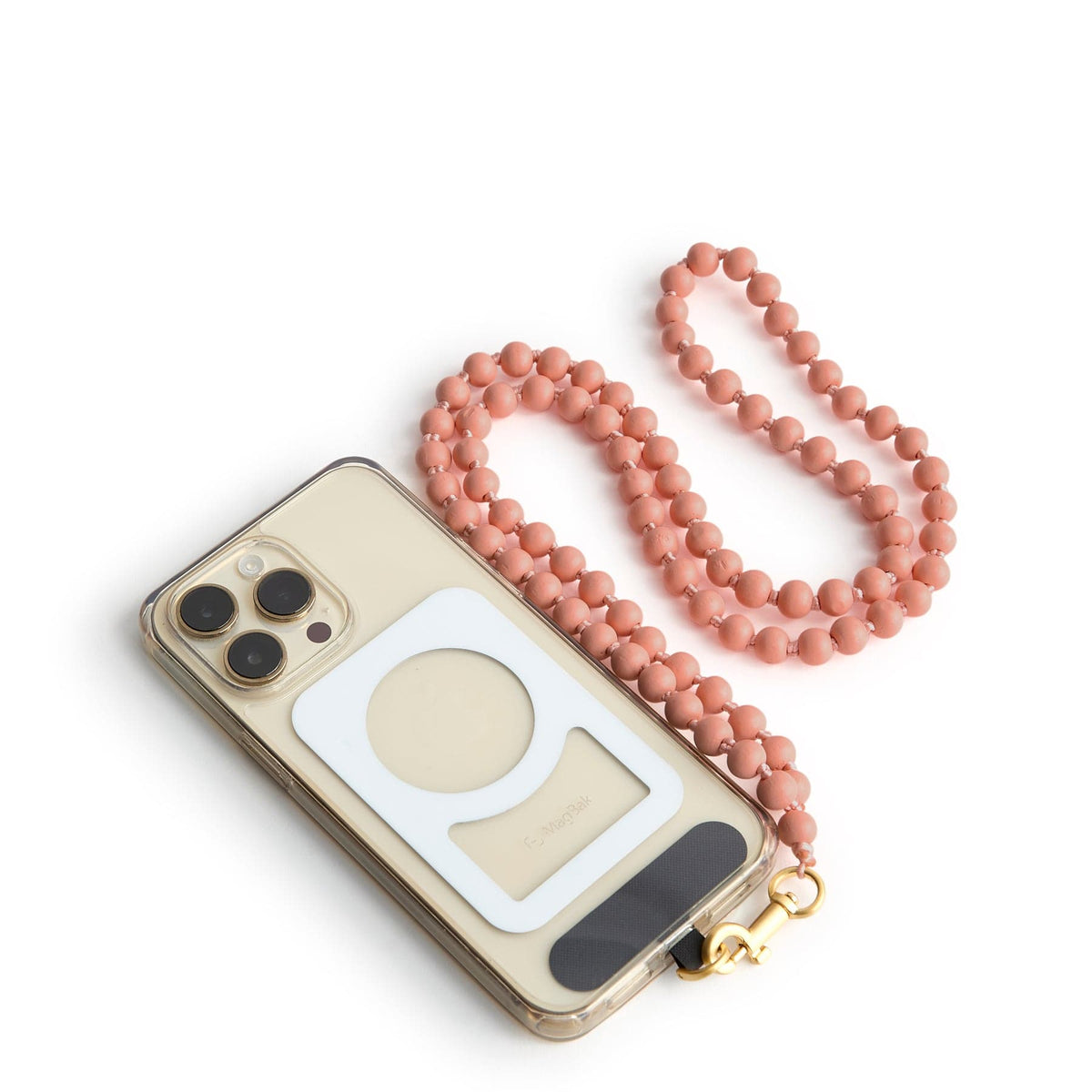 Beaded Phone Cord Strap in Coral Cloud