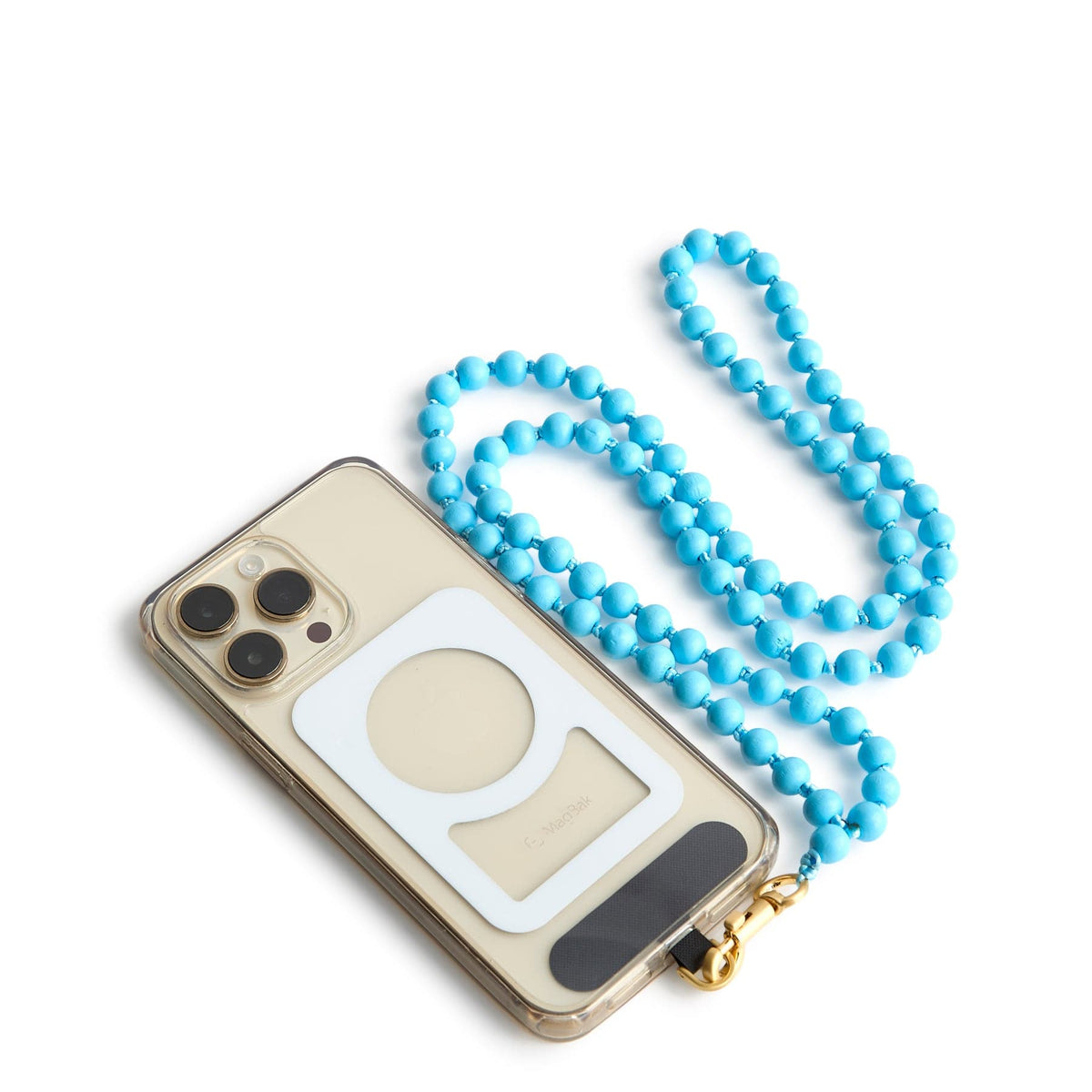 Beaded Phone Cord Strap in Air Blue