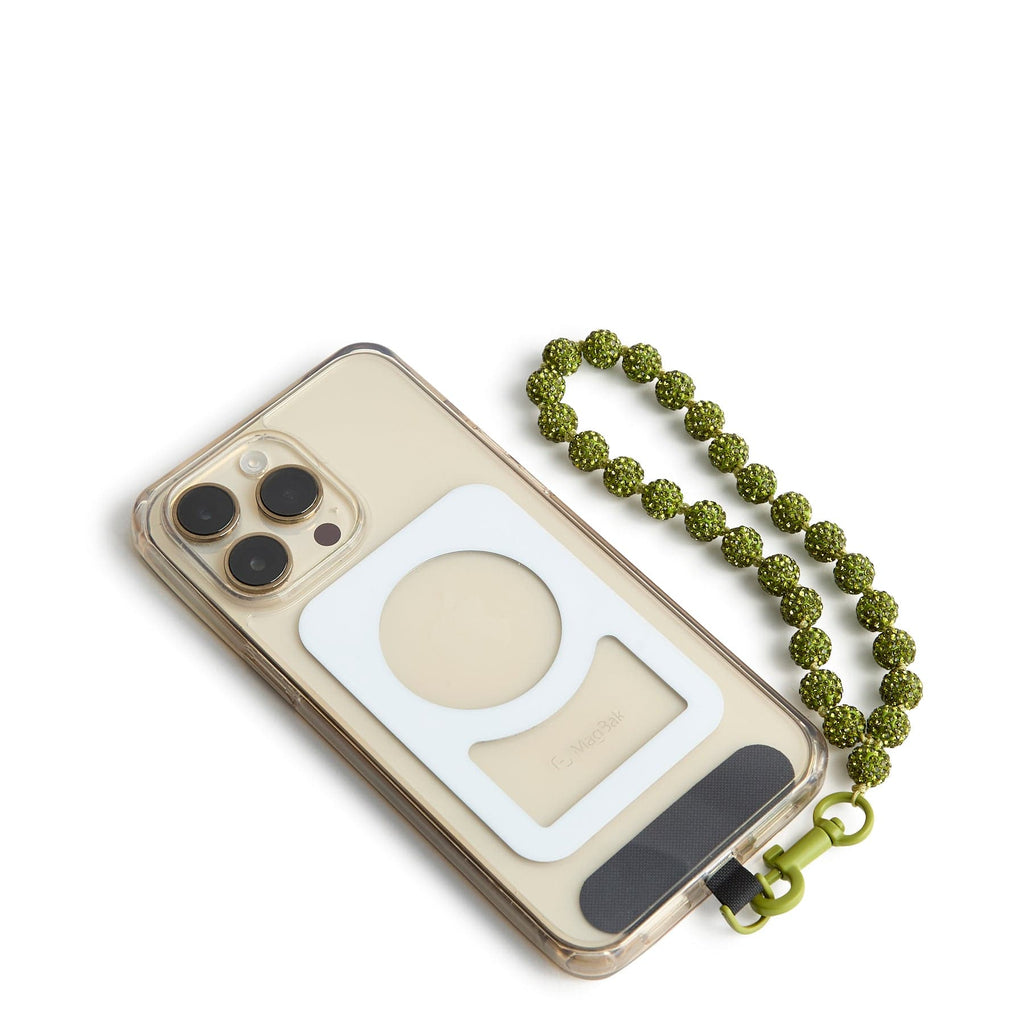 Beaded Phone Wristlet Strap in Spinach Green