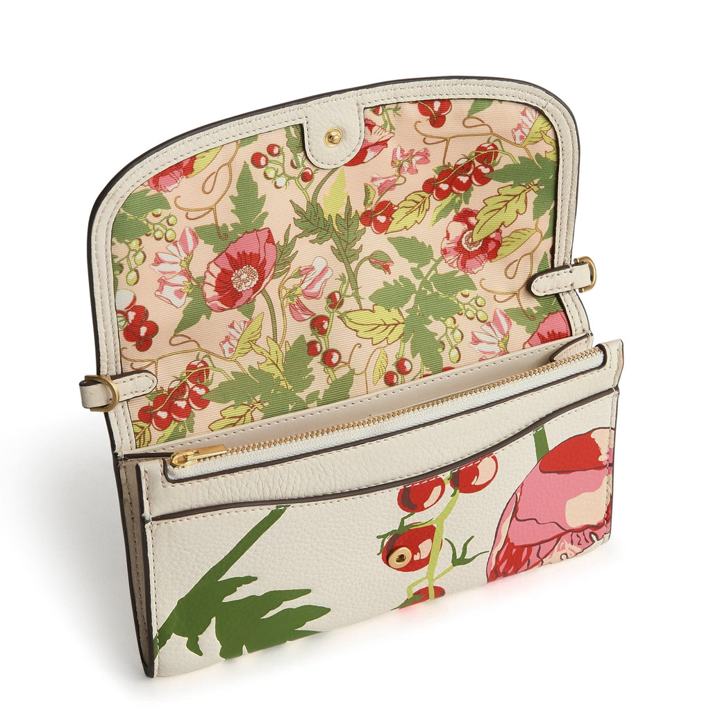 Wildwood Wallet Crossbody Bag in Meadow Bouquet Cottage Cream