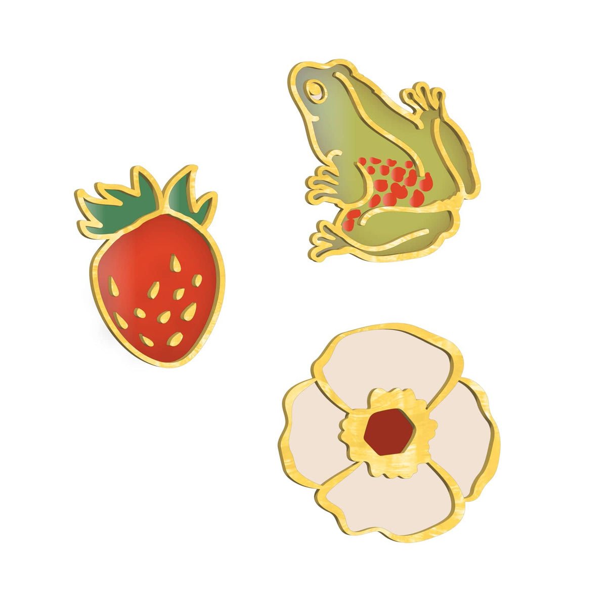 Enamel Pins Frog Trio Set