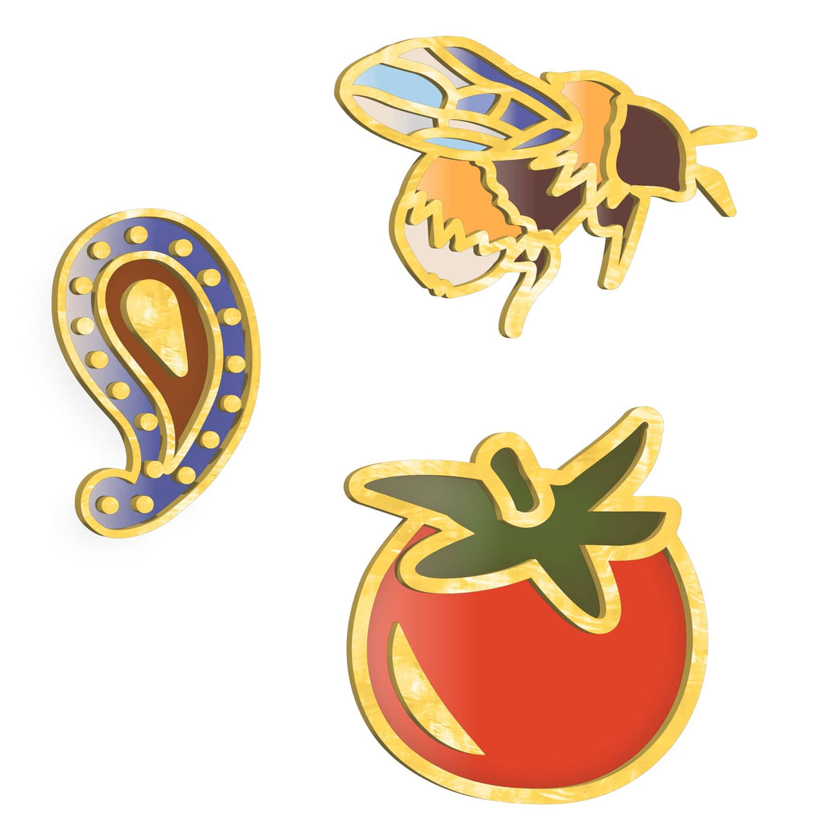 Enamel Pins Bee Trio Set
