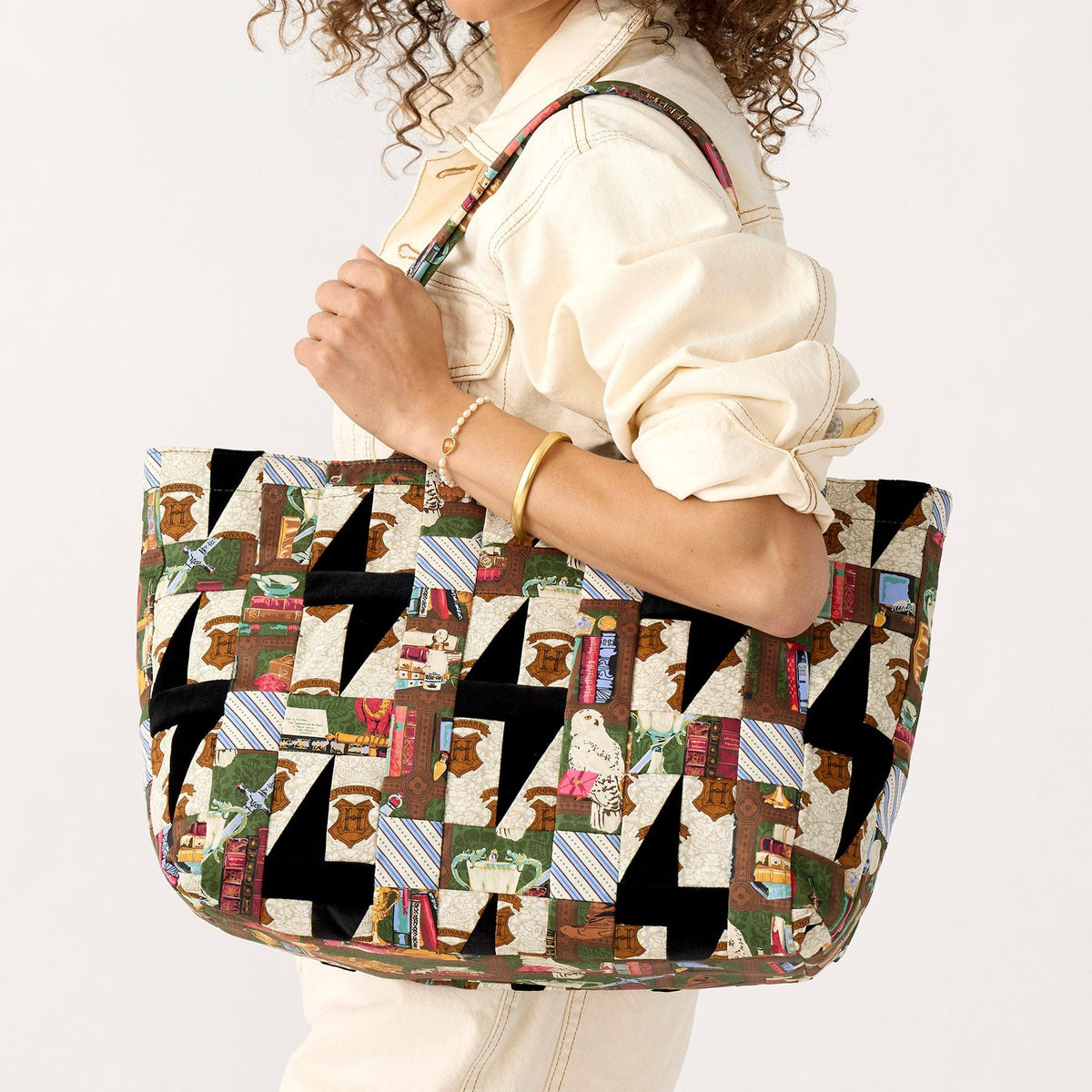 Harry Potter Hathaway Tote in Hogwarts Library Patchwork