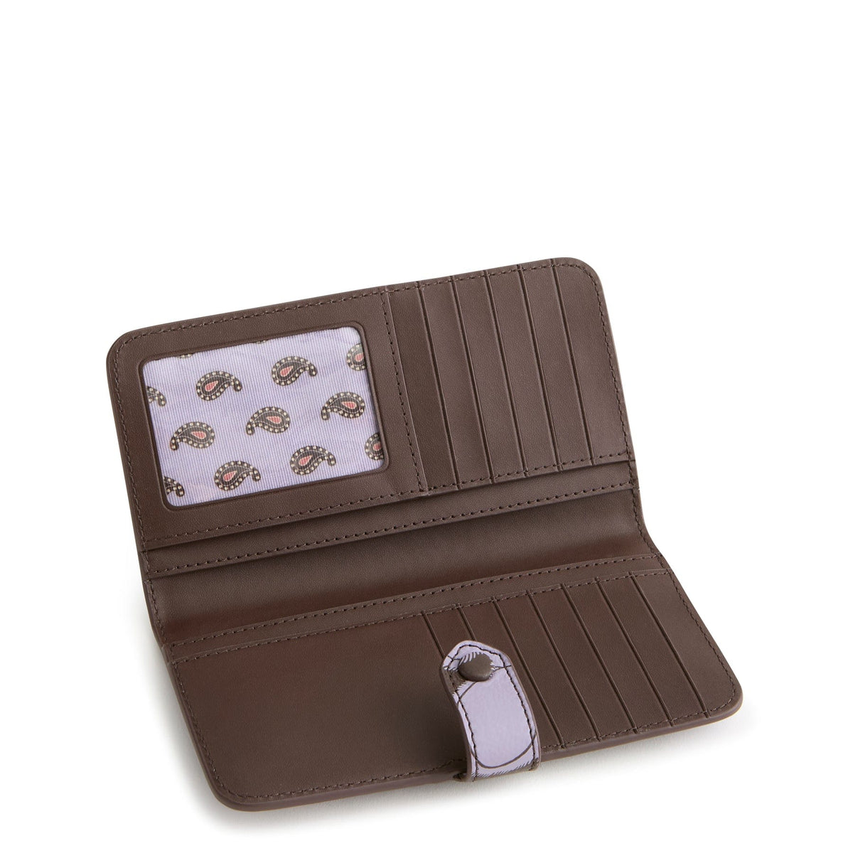 Tab Wallet in Appliqué Floral Coffee Bean
