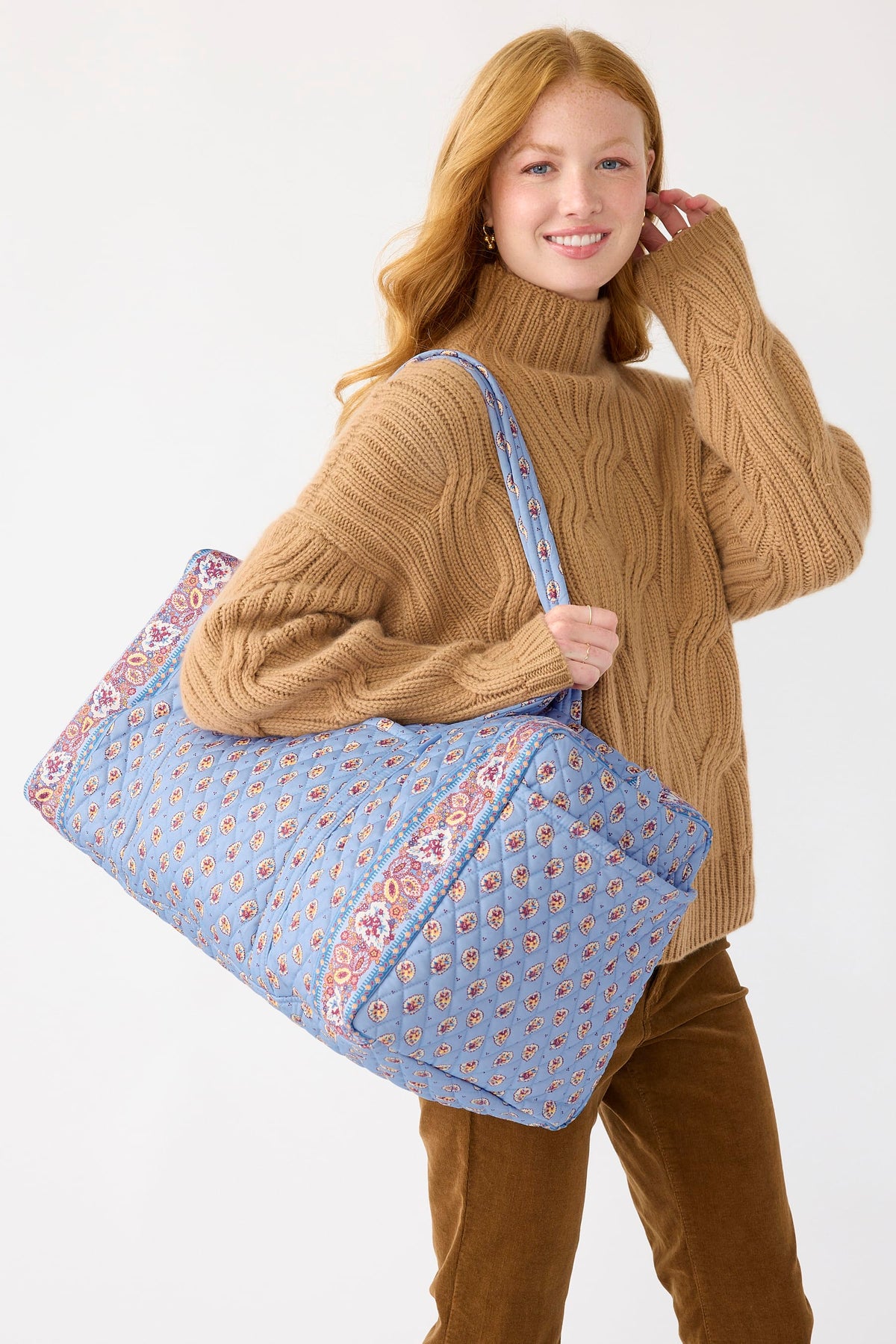 Large Original Duffel Bag in Blue Leaf