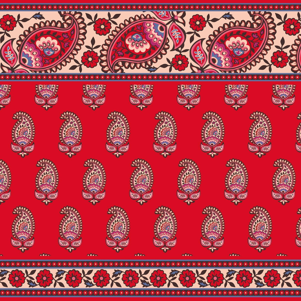 Post Shoulder Bag in Flowering Paisley Goji Berry