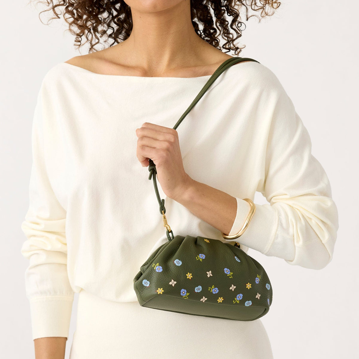 Small Taber Crossbody Bag in Meadow Bouquet Bronze Green