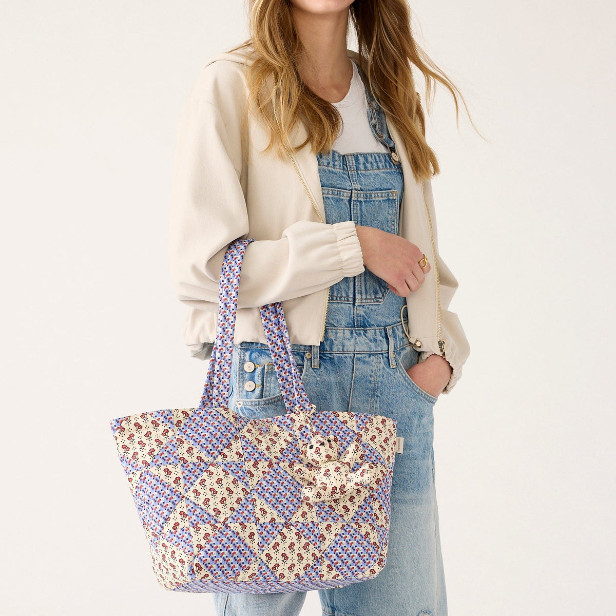Small Hathaway Tote Bag in Rachel Ditsy Patchwork