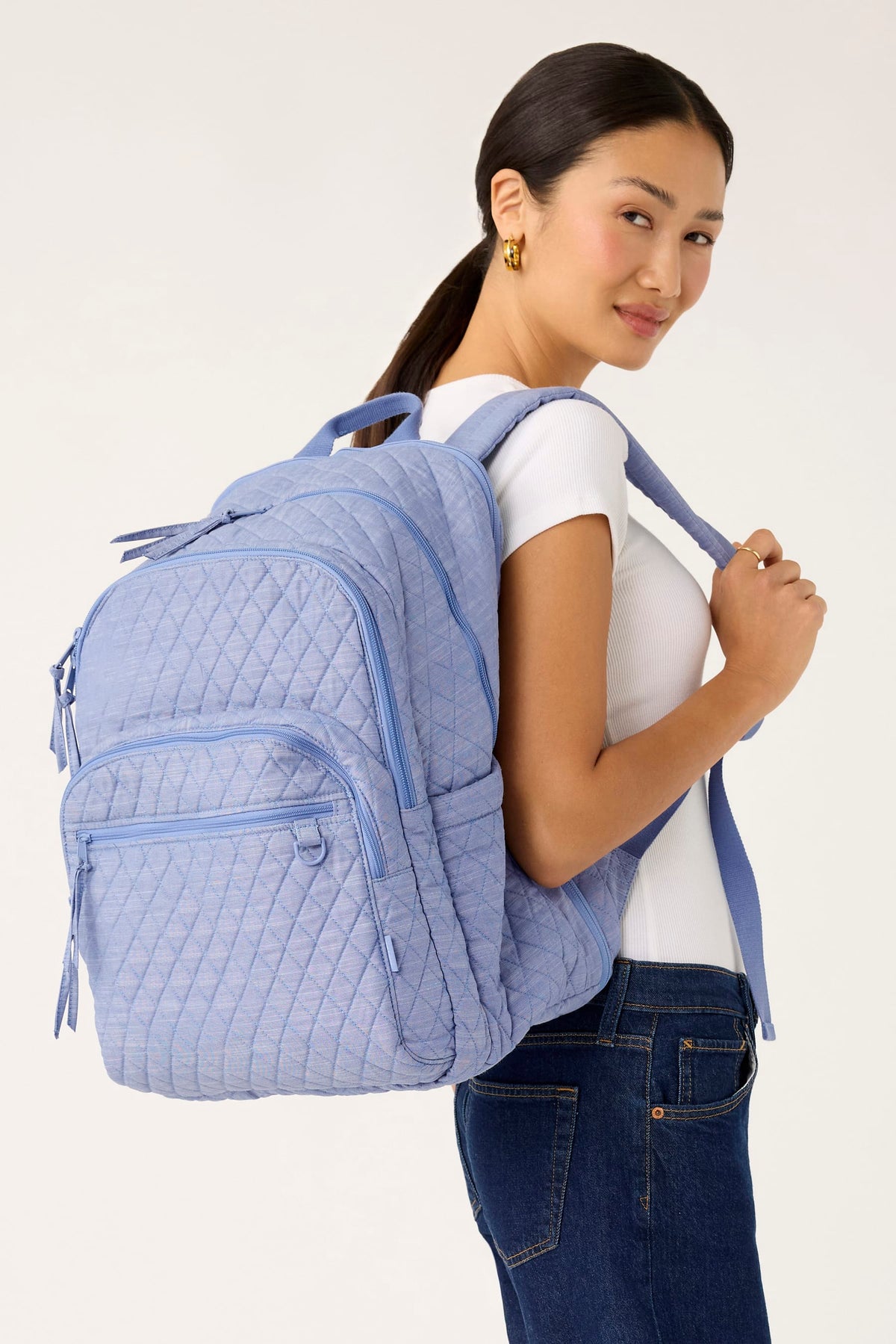 XL Bancroft Backpack in Blue Chambray