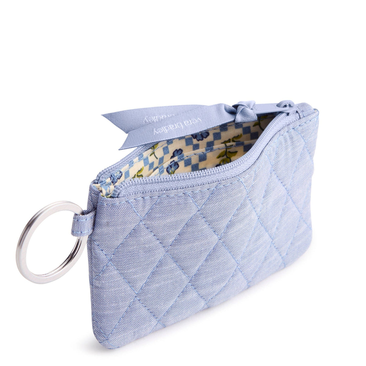 Zip ID Pouch with Breakaway Lanyard in Blue Chambray