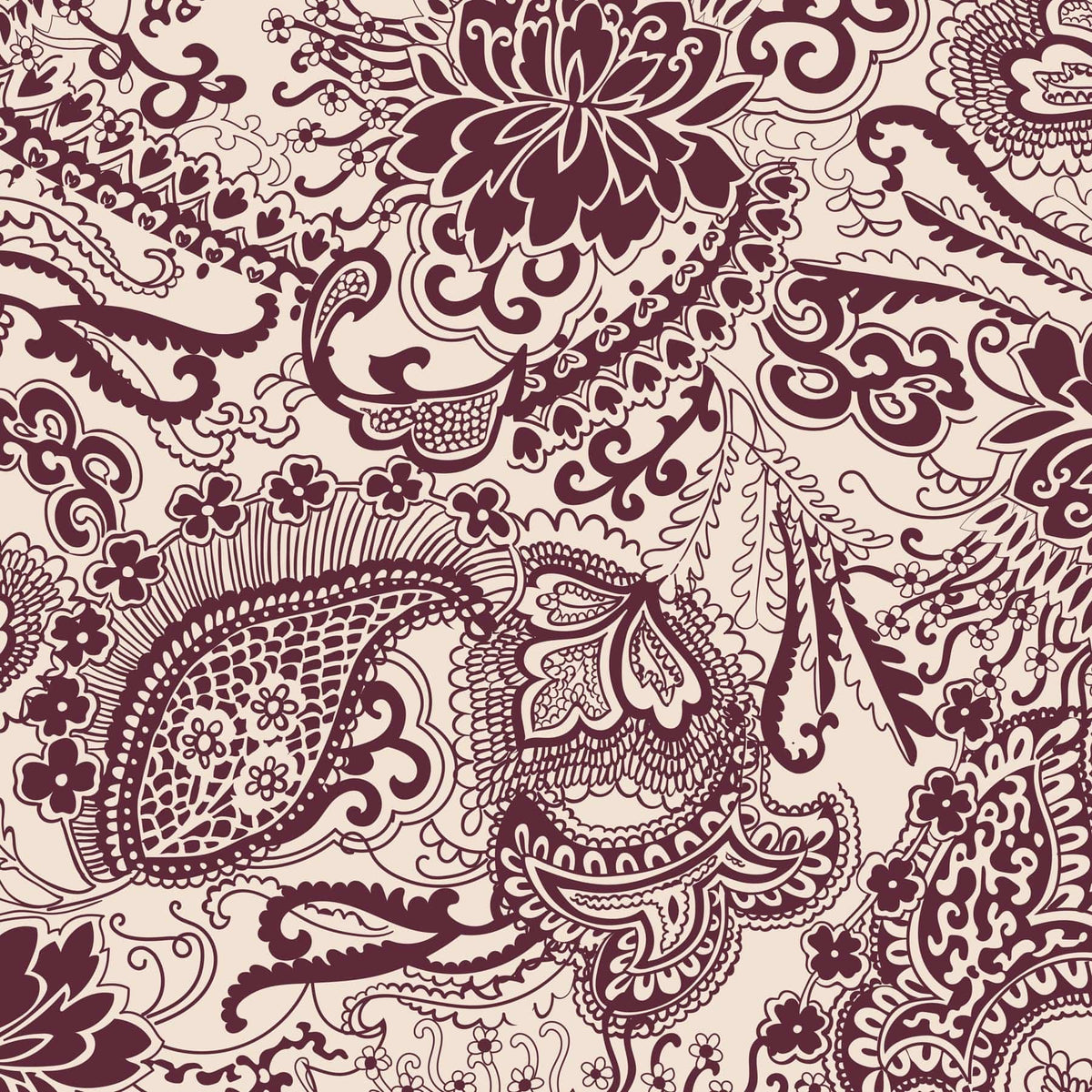 Medium Continental Wallet in Eclectic Paisley Cottage Cream