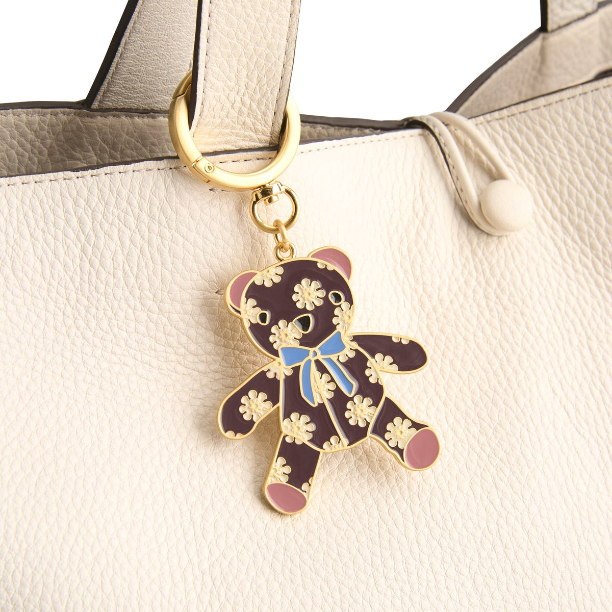 Enamel Bear Bag Charm in Rachel Ditsy