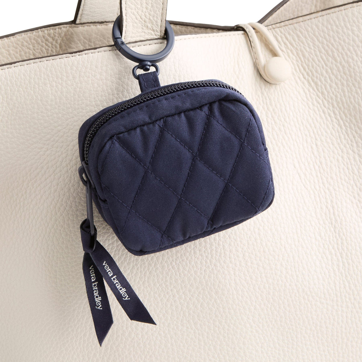 Zip Earbud Bag Charm in Peacoat