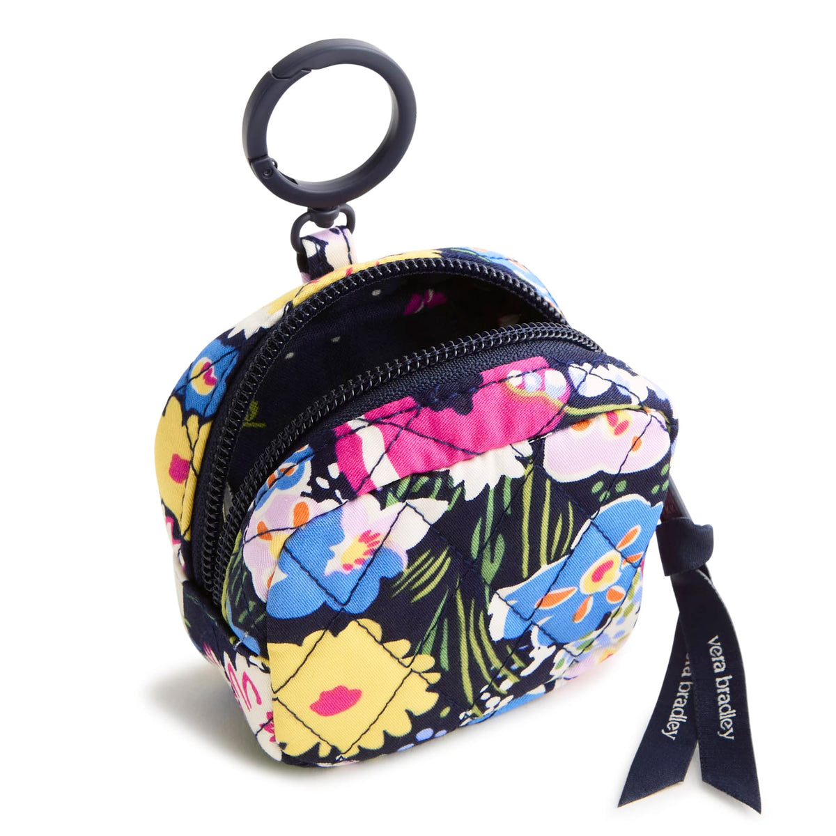 Zip Earbud Bag Charm in Poppy Fields