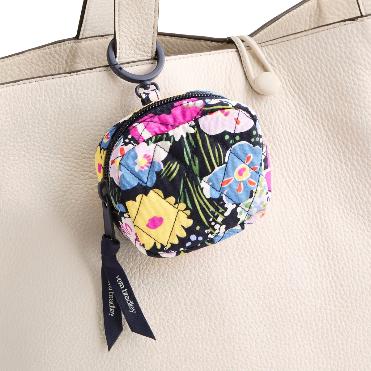 Zip Earbud Bag Charm in Poppy Fields
