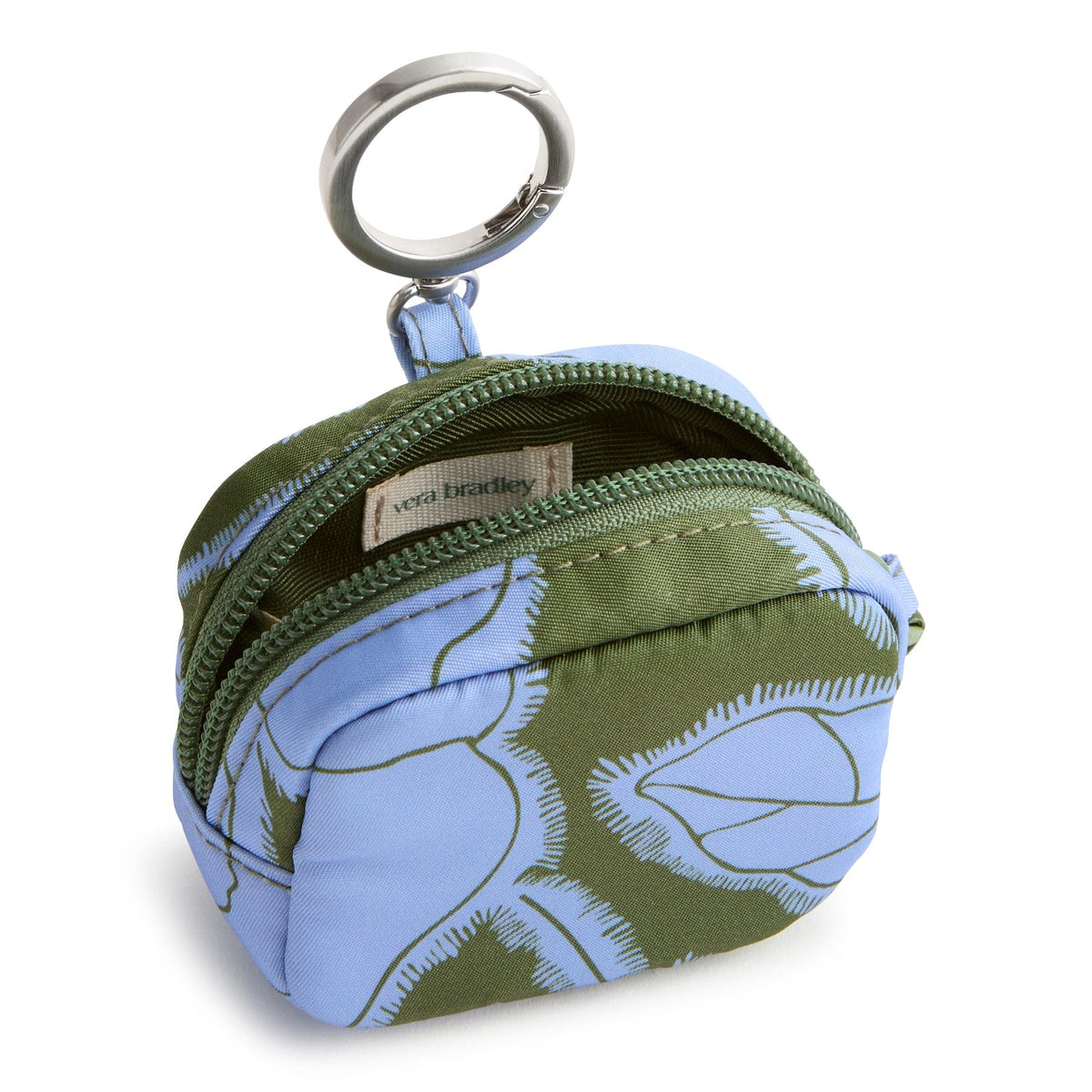 Zip Earbud Bag Charm in Appliqué Floral