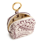 Zip Earbud Bag Charm in Eclectic Paisley Cottage Cream