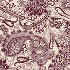 Zip Earbud Bag Charm in Eclectic Paisley Cottage Cream