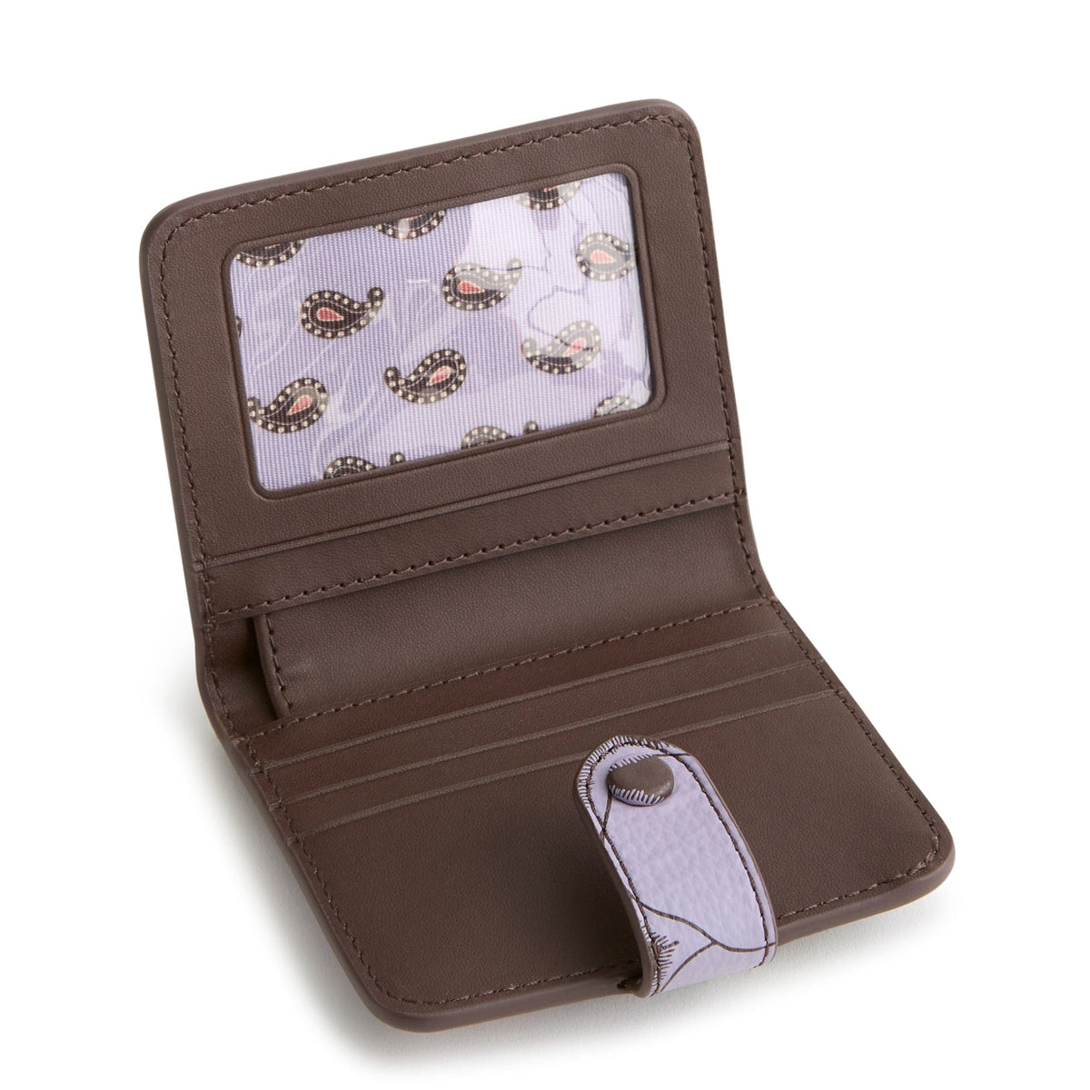 Small Tab Wallet in Appliqué Floral Coffee Bean