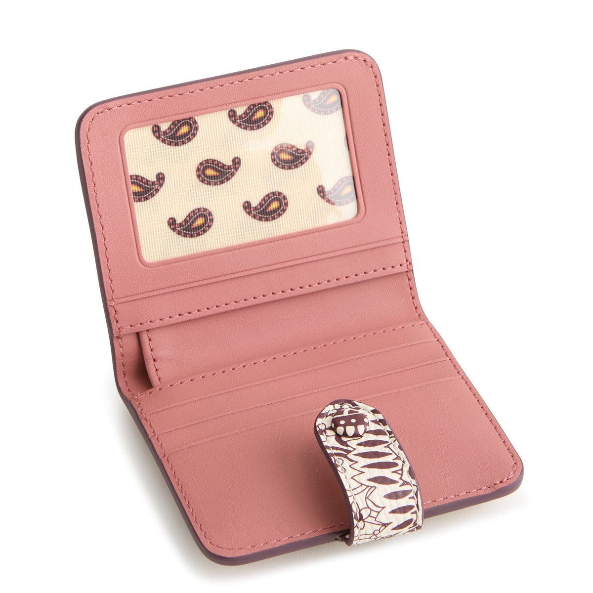 Small Tab Wallet Billfold in Eclectic Paisley Cottage Cream