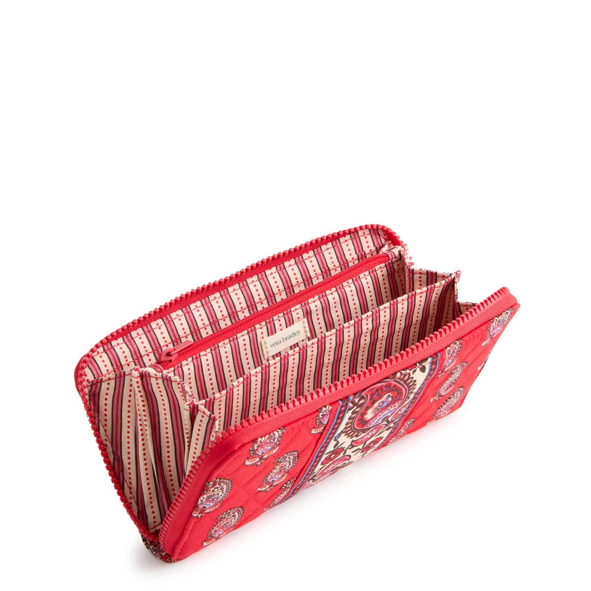 Continental Zip Wallet in Flowering Paisley Goji Berry