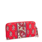 Continental Zip Wallet in Flowering Paisley Goji Berry