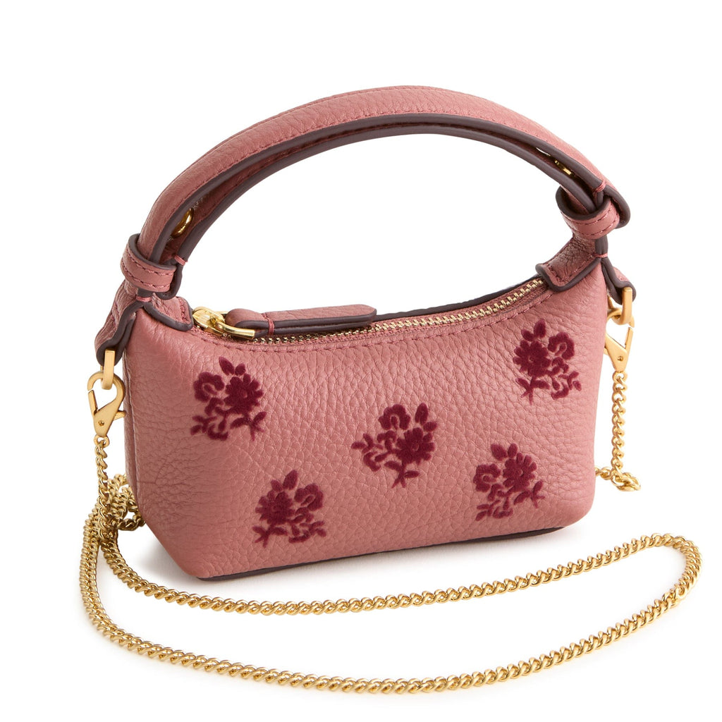 Tiny Roxbury Crescent Crossbody in Floral Pouf Withered Rose
