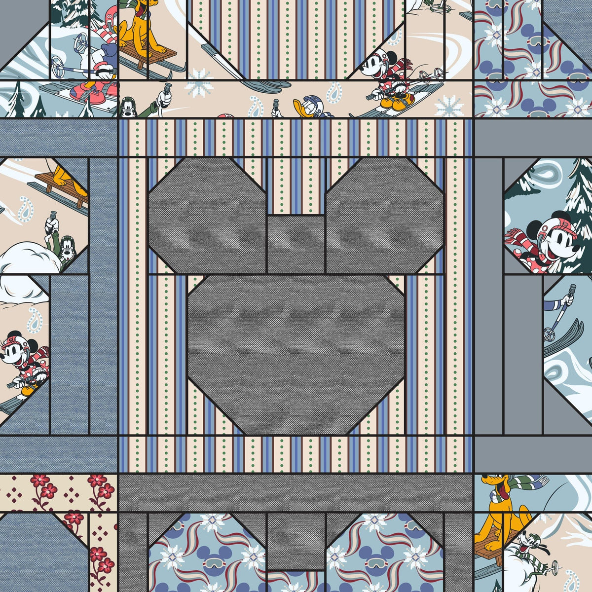 Disney Mickey Mouse Crossbody in Ski Weekend Mickey Mouse Patchwork