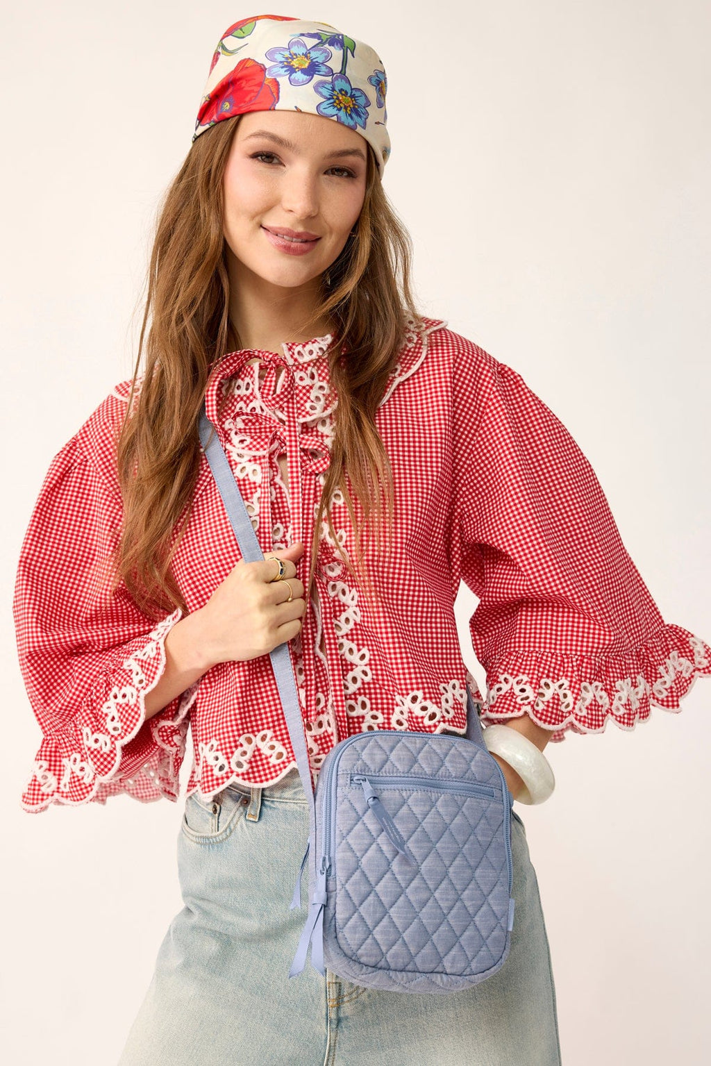 Sullivan Crossbody in Blue Chambray