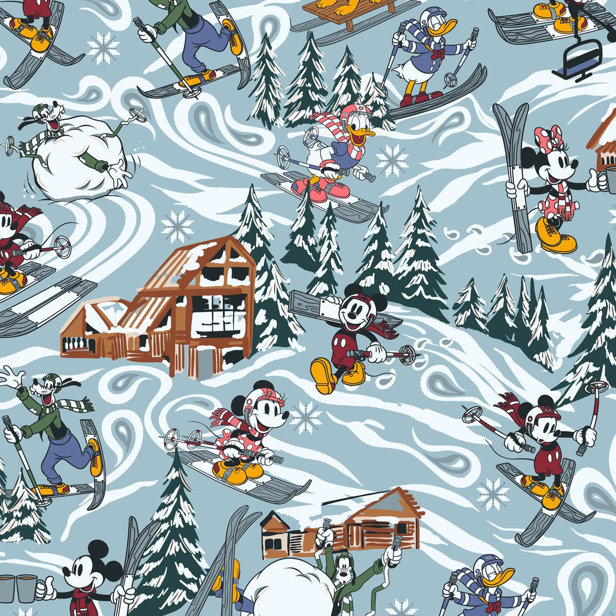Disney Large Pouch in Ski Weekend Mickey and Friends