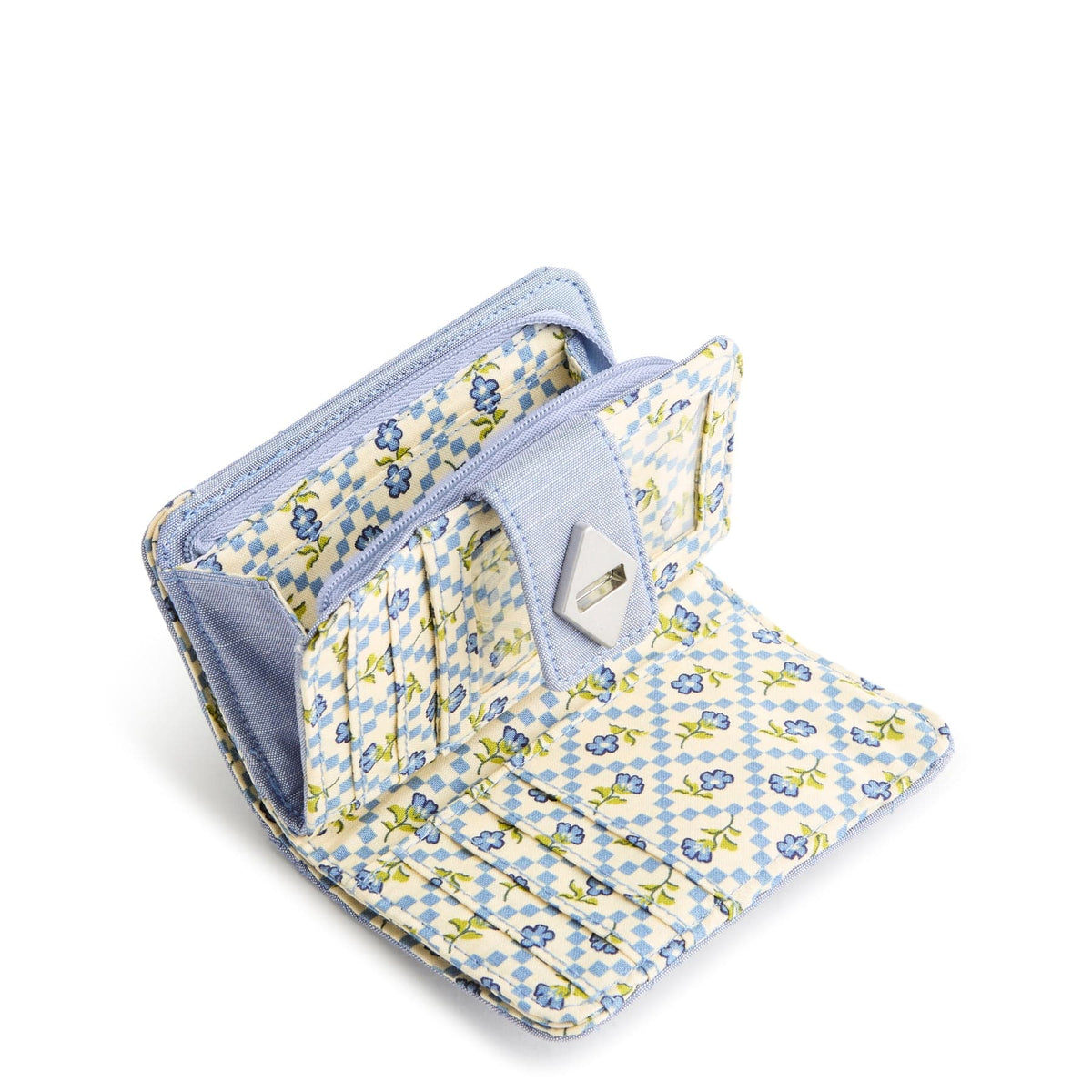 Small Turnlock Wallet in Blue Chambray