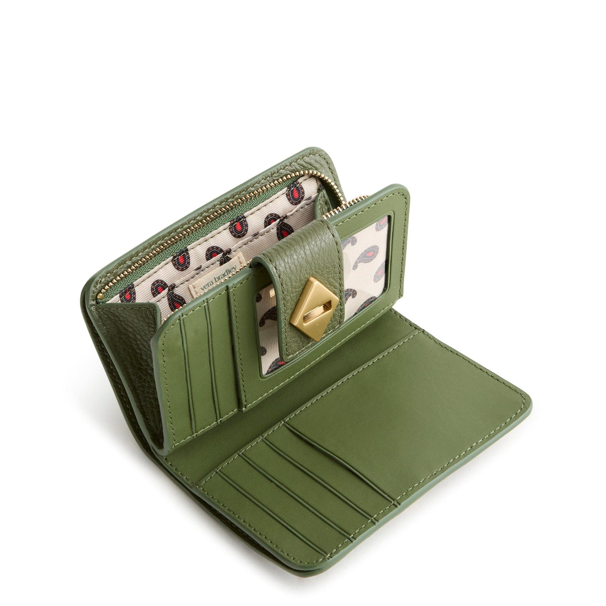 Small Turnlock Wallet in Bronze Green